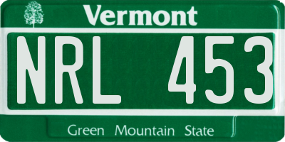 VT license plate NRL453