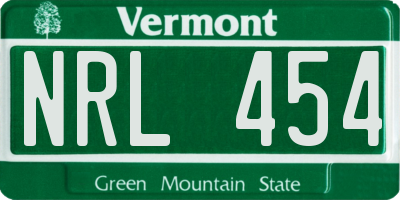 VT license plate NRL454