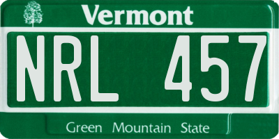 VT license plate NRL457