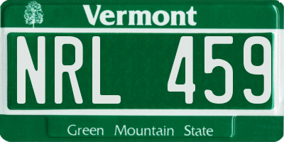 VT license plate NRL459