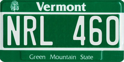 VT license plate NRL460