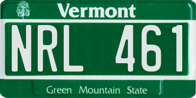 VT license plate NRL461