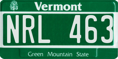 VT license plate NRL463