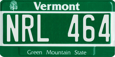 VT license plate NRL464