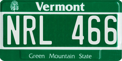 VT license plate NRL466