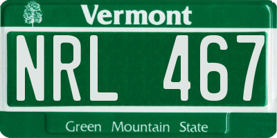 VT license plate NRL467