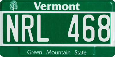 VT license plate NRL468