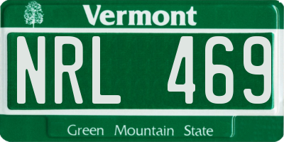 VT license plate NRL469