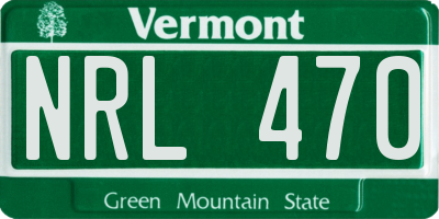 VT license plate NRL470
