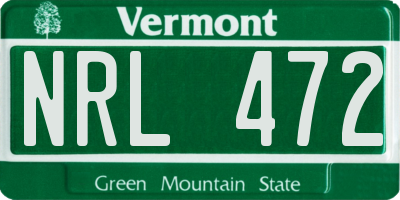 VT license plate NRL472