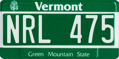 VT license plate NRL475