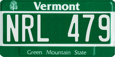 VT license plate NRL479