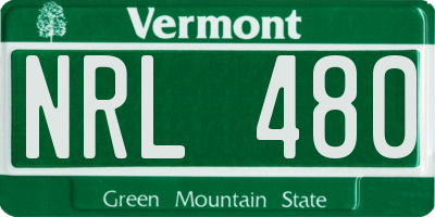 VT license plate NRL480
