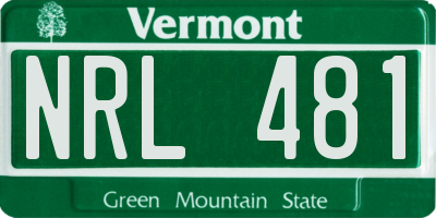 VT license plate NRL481
