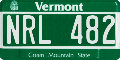 VT license plate NRL482