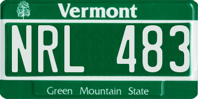 VT license plate NRL483