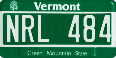 VT license plate NRL484