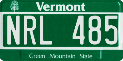VT license plate NRL485