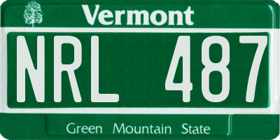 VT license plate NRL487