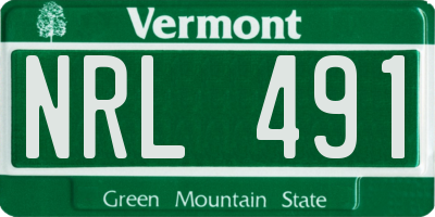 VT license plate NRL491