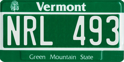VT license plate NRL493