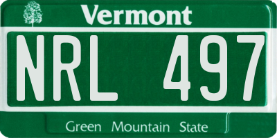 VT license plate NRL497