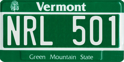 VT license plate NRL501