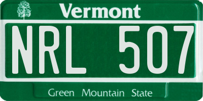 VT license plate NRL507