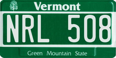 VT license plate NRL508