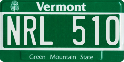 VT license plate NRL510