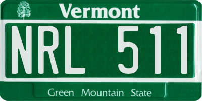 VT license plate NRL511