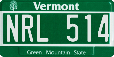 VT license plate NRL514