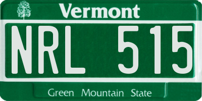 VT license plate NRL515