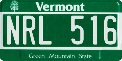 VT license plate NRL516