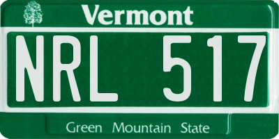 VT license plate NRL517