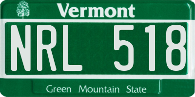 VT license plate NRL518
