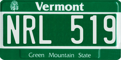 VT license plate NRL519
