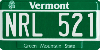 VT license plate NRL521