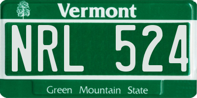 VT license plate NRL524