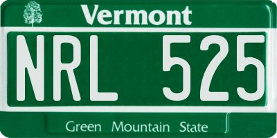VT license plate NRL525