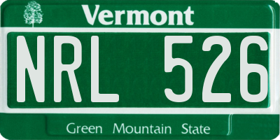 VT license plate NRL526
