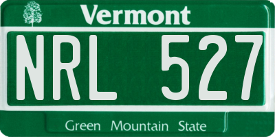 VT license plate NRL527
