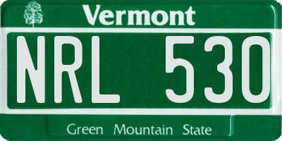 VT license plate NRL530