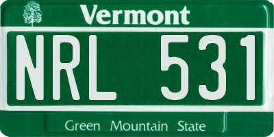VT license plate NRL531