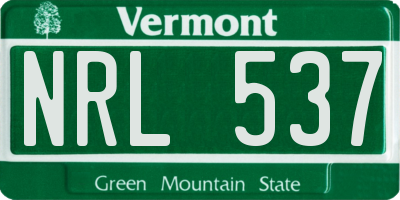 VT license plate NRL537