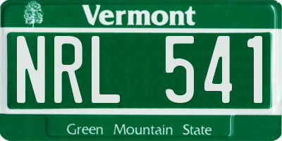 VT license plate NRL541