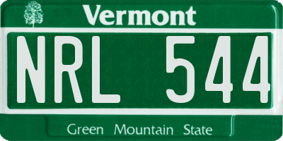 VT license plate NRL544