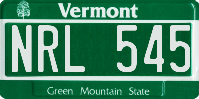 VT license plate NRL545