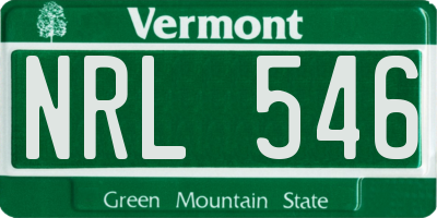 VT license plate NRL546
