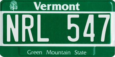VT license plate NRL547